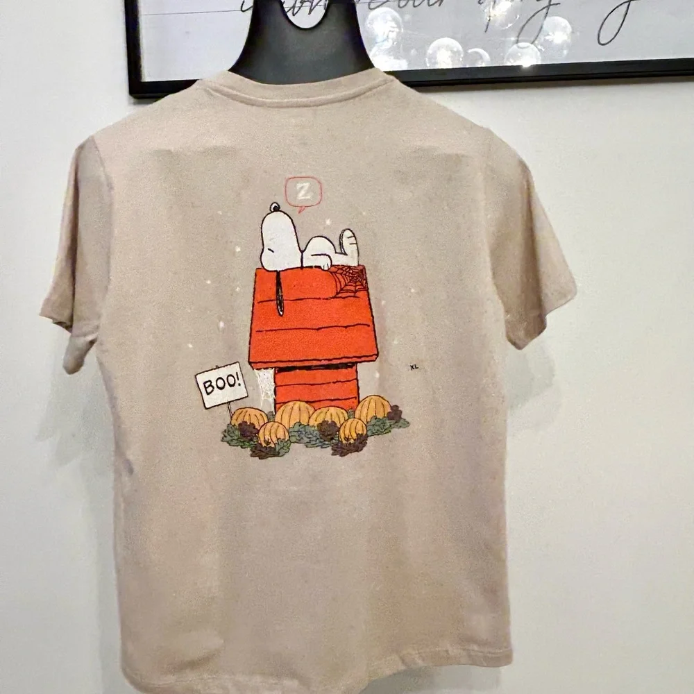 NWT Peanuts Fall Boy T-shirt Size XL Charlie Brown Snoopy Pumpkin